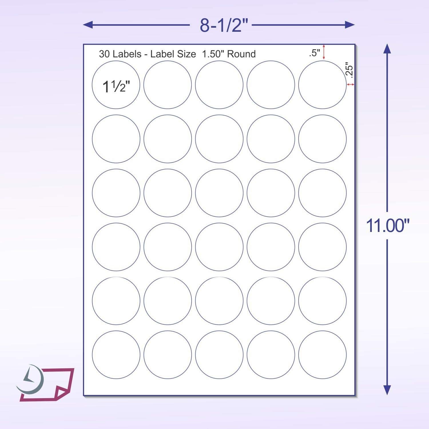 1.5" Round Labels White Fast N Free Shipping