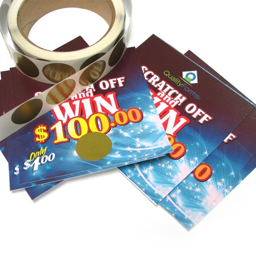 Gold 1.25 Round Scratch Off Labels - 100 Labels