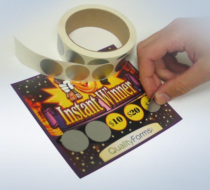 1 Inch Round Scratch off Stickers Free Shipping Gold & Silver 