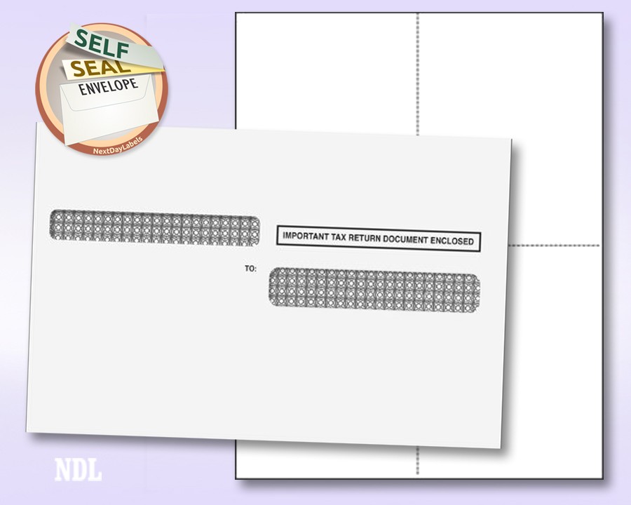 100 Forms & Envelopes W-2 Forms Blank Paper 4-Up VersionNO Instructions on Back for Laser and Ink Jet Printer