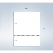 8-1/2 x 11" 20# Laser cut sheet, 1 perf @ 3-1/2" from bottom