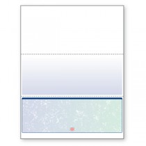 Blank Laser Bottom Check Paper, Blue/Green Prismatic