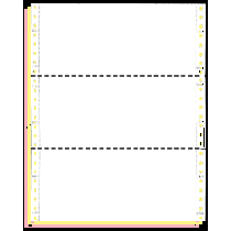 9-1/2 x 3-2/3" Continuous Computer Paper, Color, 3 Part, Side Perfs
