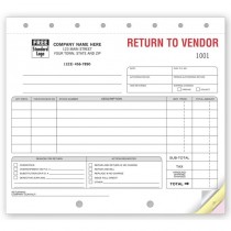 Return to Vendor Form,  8 1/2 X 7"