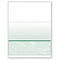 Blank Laser Bottom Check Paper, Green