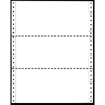 9-1/2 x 3-2/3" Continuous Computer Paper,  White, 2 Part, Side Perfs