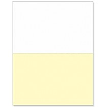 8-1/2 x 11" 24#, White & Canary Perforated Paper, 1 Horizontal perf at 5-1/2"