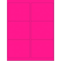 8-1/2" x 11" Pink Fluorescent 6 Labels per Sheet 4 x 3-1/3