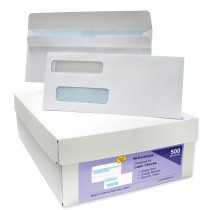 Double Window Envelopes Self Seal with Security Tint Inside, Compatible with Quickbook and other Checks