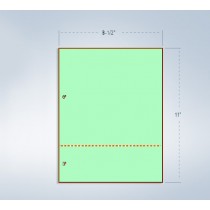 8-1/2 x 11 Green 20# Paper 1 Horizontal Perforation @ 3" from bottom