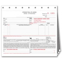 Straight Bill of Lading - WITH CO. NAME IMPRINT -