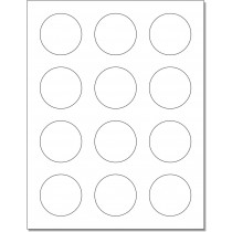 8-1/2" x 11" 12 Labels per Sheet 2" Round for Bleeds
