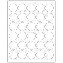 8-1/2" x 11" 30 Labels per Sheet 1.5" Round