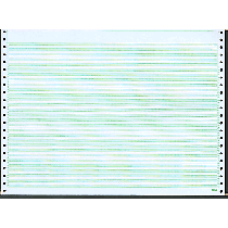 14-7/8 x 11" Continuous Paper 20#, 6" Green Bar, 1 Part, No Side Perfs