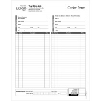 Order Entry Form, space for credit card info.,Style # 1
