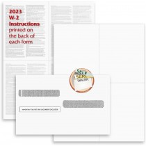 W-2 and 1099-R Forms Blank Paper 4-Up Version "Instructions on Back" for Laser and Ink Jet Printer (100 Forms & Self Seal Envelopes)