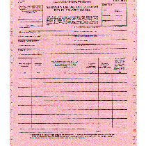 9-1/2 x 11" 6 Part Continuous Shipper's Export Declaration In-Transit Goods