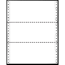 9-1/2 x 3-2/3" Continuous Computer Paper, 20# White, 1 Part, Side Perfs