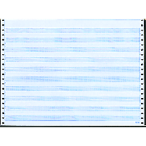 14-7/8 x 11" Continuous Paper  18# 1 Part 1/2" Blue Bar HL, No Side Perfs