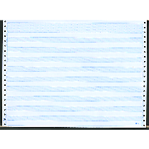 14-7/8 x 11" Continuous Paper  15# 1 Part, 1/2" Blue Bar, No Side Perfs