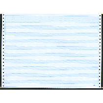 14-7/8 x 11" Continuous Paper, 1/2" Blue Bar, 20# 1 Part, No Side Perfs
