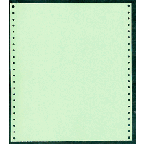 9-1/2 x 11" Continuous Paper 20# Green, 1 Part, Side Perfs
