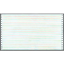 14-7/8 X 8-1/2" Continuous Paper  15# 8" Green/Orange Bar, 2 Part