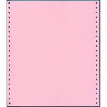 9-1/2 x 11" Continuous Paper 20# Pink, 1 Part, Side Perfs