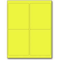8-1/2" x 11" Yellow Fluorescent 4 Labels per Sheet 4 x 5