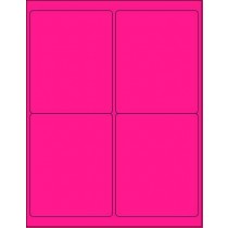 8-1/2" x 11" Fluorescent Pink 4 Labels per Sheet 4 x 5