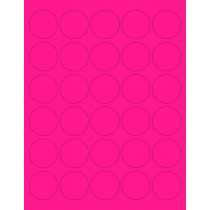 8-1/2" x 11" Pink Fluorescent 30 Labels per Sheet 1.5" Round 