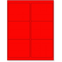 8-1/2" x 11" Red Fluorescent 6 Labels per Sheet 4 x 3-1/3" 