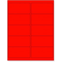 8-1/2" x 11" Red Fluorescent 10 Labels per Sheet 4 x 2