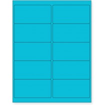 8-1/2" x 11" Blue Fluorescent 10 Labels per Sheet 4 x 2