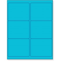 8-1/2" x 11" Blue Fluorescent 6 Labels per Sheet 4 x 3-1/3" 