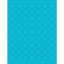8-1/2" x 11" Blue Fluorescent 63 Labels per Sheet 1" Round 
