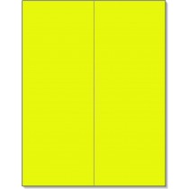 8-1/2" x 11" Fluorescent Yellow 2 Labels per Sheet 4-1/4" x 11"