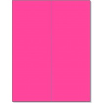 8-1/2" x 11" Fluorescent Pink 2 Labels per Sheet 4-1/4" x 11"
