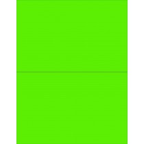 8-1/2" x 11" Fluorescent Green 2 Labels per Sheet 8-1/2" x 5-1/2"