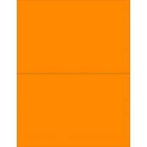 8-1/2" x 11" Fluorescent Orange 2 Labels per Sheet 8-1/2" x 5-1/2"