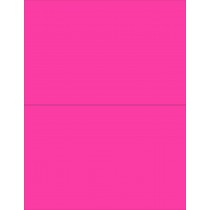 8-1/2" x 11" Fluorescent Pink 2 Labels per Sheet 8-1/2" x 5-1/2"