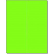 8-1/2" x 11" Fluorescent Green 2 Labels per Sheet 4-1/4" x 11''