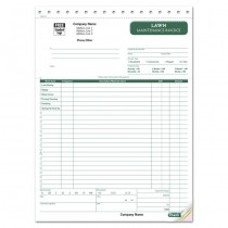 Lawn Maintenance, Landscaping Invoice, 8 1/2 X 11"