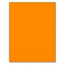 8-1/2" x 11" Fluorescent Orange 2 Labels per Sheet 4-1/4" x 11"