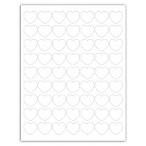 8-1/2" x 11" 63 Labels per Sheet 1" Hearts