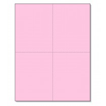 8-1/2 x11  Laser Cards  4 Up - Pink