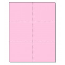 8-1/2 x11 Laser Cards 6 Up - Pink