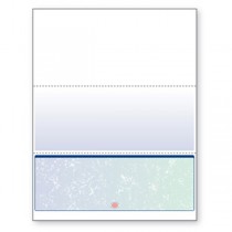 Blank Laser Bottom Check Paper, Blue/Green Prismatic