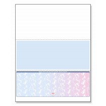 Blank Laser Bottom Check Paper, Blue/Red Prismatic