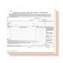 Short Form, Straight Bill of Lading, Blank NO Company Imprint